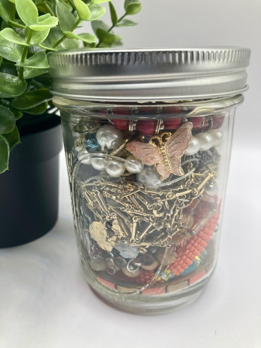 Vintage and Contemporary Mystery Jewelry Jar - Good Condition- 6